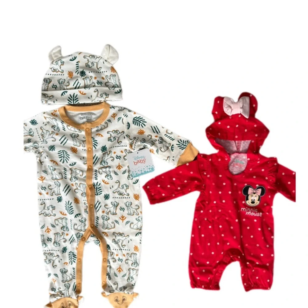 Disney Baby Simba Sleeper (6M) + Minnie Mouse Romper (NB)